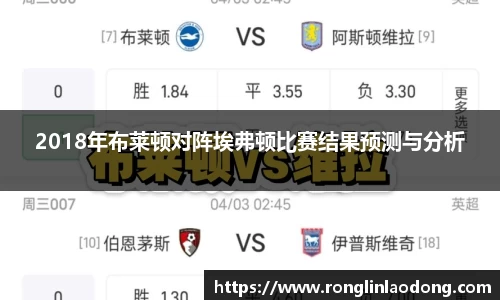 2018年布莱顿对阵埃弗顿比赛结果预测与分析